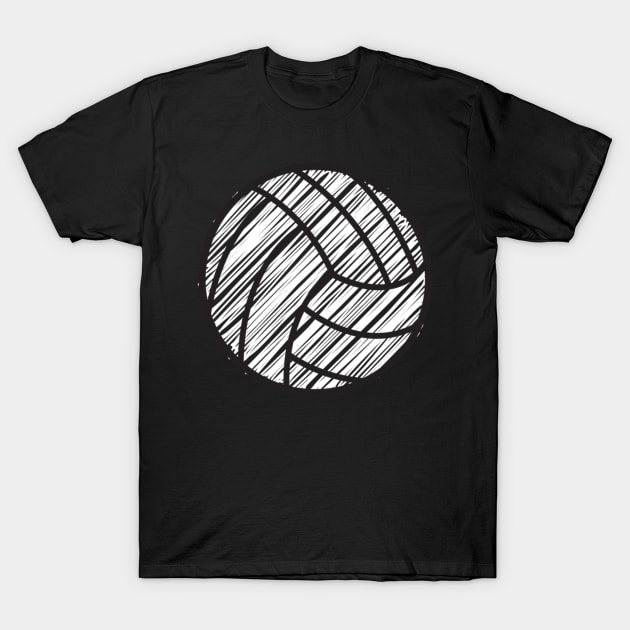 Scribble Volleyball Sketch Volleyball T-Shirt by StacysCellar